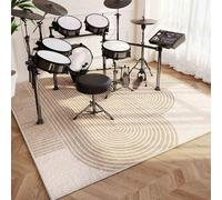 Tapis Batterie Tapis de Tambour Insonorisé Moquette Antidérapante Tapis pour Batterie Acoustique Grosse Caisse Claire Batterie électronique Kits Instruments de Musique Tapis de Sol 110 x 80 cm
