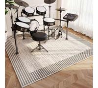 Tapis Batterie Tapis de Tambour Insonorisé Moquette Antidérapante Tapis pour Batterie Acoustique Grosse Caisse Claire Batterie électronique Kits Instruments de Musique Tapis de Sol 230 x 180 cm