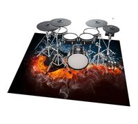 Tapis Batterie Tapis de Tambour, Tapis de Batterie électronique Non Glissants, Tapis Insonorisé pour Kits de Batterie, Tapis Acoustique Batterie, Tapis Anti Vibration pour Grosse Caisse 140 x 100 cm