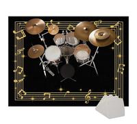 Tapis Batterie Tapis de Tambour Tapis pour Batterie electronique Tapis Batterie Acoustique Insonorisant Tapis de Batterie Tapis Anti-dérapants Tapis de Sol pour Instruments de Musique 120 x 80 cm