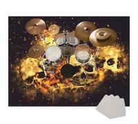 Tapis Batterie Tapis de Tambour Tapis pour Batterie electronique Tapis Batterie Acoustique Insonorisant Tapis de Batterie Tapis Anti-dérapants Tapis de Sol pour Instruments de Musique 120 x 90 cm