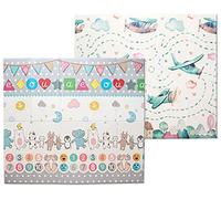 Tapis bébé pliable en XPE, tapis de jeu avec deux motifs, activités et avions, exercices de psychomotricité et décoration d'avions. Lavable et imperméable