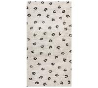 Tapis Beige en Coton 80 x 300 cm Tissu Jacquard à Motif Léopard pour Salon Afis