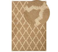 Tapis Beige en Jute 160 x 230 cm Fait à la Main Convient au Chauffage par Sol Me