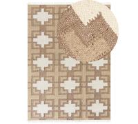 Tapis Beige en Jute 160 x 230 cm Fait Main Convient au Chauffage par Sol Konurta