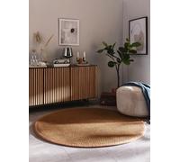 Tapis benuta Pure en sisal Greta - Brun clair 200x200 cm Rond - 100% sisal - Rond & dans le style: bordure, uni, Natural Living, Scandi Living - Facile d'entretien pour salon, chambre à coucher