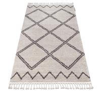 Tapis BERBER ASILA B5970 crème et marron Franges berbère marocain shaggy 200x290 cm