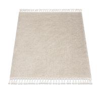 Tapis BERBER carré 9000 crème Franges berbère marocain shaggy 120x120 cm