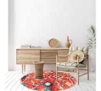 Tapis berbère 100x100 rond multicolore