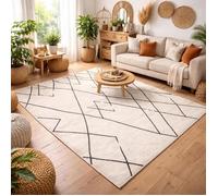 Tapis berbère 120x170 tissé motifs tribaux NALADON crème