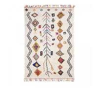 Tapis berbère 160x230 tissé motif ethnic LYN5 OURIKA ivoire