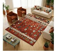 Tapis berbère 160x230 tissé motifs tribaux LYN8 MOROCO rouge