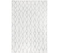 Tapis berbère 60x110 tissé motif ethnic BALANIO crème et gris