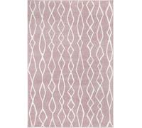 Tapis berbère 60x110 tissé motif ethnic BALANIO rose et blanc