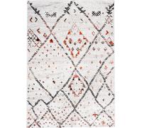 Tapis berbère 60x110 tissé motifs tribaux LYN8 MORA crème