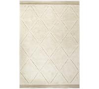 Tapis berbère 80 x 150 cm, beige, blanc, motif géométrique, COLIN, confort intérieur authentique