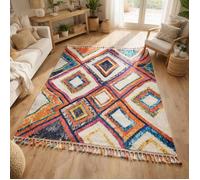 Tapis berbère 80x150 tissé motif ethnic LYN5 OURIKA D violet