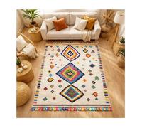 Tapis berbère 80x150 tissé motif ethnic LYN5 OURIKA F ivoire