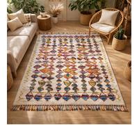 Tapis berbère 80x200 tissé motifs tribaux LYN5 OURIKA A multicolore