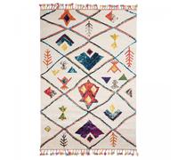 1A2T - Tapis Carré - Tapis Berbere Salon Design Moderne 160x160 cm Blanc - Tapis de Salon Berbére à Poils Ras Idéal pour Le Salon, 3516