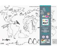 Tapis blanc Strigo Funny Carte du monde Animaux 48x33. 5 cm