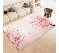 Tapis Blancs Résumé Cherry Blossom Tree Lavable Plux Et Moelleux Pile De Tas Court À Pile Courte 60 X 90 Cm pour La Salle À Manger De Chambre Et Salon,180 X 240 Cm