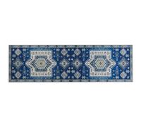 Tapis Bleu et Beige en Polyester 60 x 200 cm Rectangulaire Anti-Dérapant Parvaka