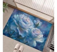 Tapis Bleu Fleurs de rêve Ciel étoilé Rose Élégantes Paillasson Exterieur Entree Paillasson Interieur Antidérapant Lavable Tapi Entree Interieur pour Cuisine Couloir60 x 90 cm