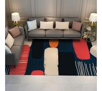 Tapis Bleus minimalistes Mid-Century Surface Rug Art Modern Abstract Art Tapis de Sol antidérapant Lavable et Anti-Taches pour Salon 160x200cm