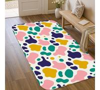 Tapis Blob - Tapis moderne abstrait à pois sans éclaboussures pêche antidérapant avec bordure pour entrée, salle de bain, buanderie, décoration de chevet, 0,9 x 1,5 m