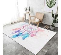 Tapis Bohème Aquarelle Attrape-Rêves Imprimé 180x240 cm, Blanc Entretien Facile Intérieur Moquette - Doux Lavable Antitache Ne Perd Pas Ses Poils pour Salon Chambre d'enfant