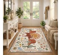 Tapis bohème paysage du désert d'orignal du sud-ouest 0,9 x 1,5 m | Paysage du sud-ouest, flore du désert, cabane rustique esthétique, style artistique bohème, palette de couleurs terreuses
