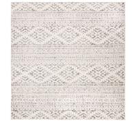Tapis Bohémien en polypropylène Blanc/Gris 201 x 201 cm