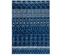 Tapis Bohémien en polypropylène Bleu/Blanc 235 x 305 cm