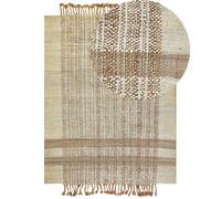 Tapis Boho Tissé à la Main avec Glands 160 x 230 cm en Jute Beige Ortaoba