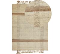 Tapis Boho Tissé à la Main avec Glands 160 x 230 cm en Jute Beige Yelmez