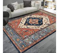 Tapis Boho Turc Fleurs Motif Petit Tapis Salon Moderne Chambre Carre Moquettes Lavable Antidérapant Décoration Tapis, Cuisine l'entrée Couloir Porte Tapis, Tapis de Chaise (rouge c,120 x160)