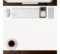 Tapis Bureau 40 x 84 cm Résistant à La Chaleur Bloc Notes de Bureau Étanche Facile à Nettoyer pour Maison et Ordinateur Portable, Blanc
