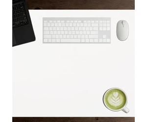 Tapis Bureau 52 x 65 cm Silencieux Tapis de Souris Extra Large Durable pour Bureau Maison Gaming, Blanc