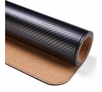 Tapis Bureau Gaming Imperméable, Noir, PVC+liège, 120x60cm | Résistance à l'abrasion, -main d'ordinateur, Sur un bureau d'écolier, Pr employés bureau