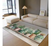 Tapis Cactus Lavable 90x150 Tapis pour entrée Salon Plantes Pot paillassons antidérapants Poils Faibles Moquette résistante Taches pour buanderie Balcon décoration intérieure