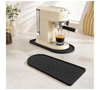 Tapis Cafetière pour De’Longhi Nescafé Dolce Gusto Genio S Plus EDG315 2020-2026, Imperméable Antidérapant Silicone Protection Plan Travail Tapis Accessoires,Black