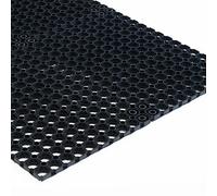 Tapis caillebotis en caoutchouc etm® Octo Door | épaisseur 20mm | fonction tapis brosse + tapis anti-fatigue | usage PRO | tailles au choix - 60x80cm