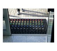 Tapis caillebotis en caoutchouc Scriper, noir