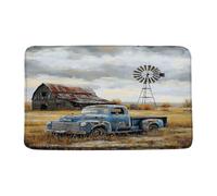 Tapis Camion Cabane Rustique Moulin À Vent Prairie Cabine De Voiture Western Tapis D'Entrée Durable Anti-Poussière Paillasson Intérieur pour Maison Entrée 40X60Cm