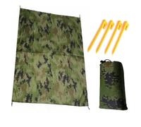 Tapis Camping Imperméable Randonnée, 140 * 100CM(avec 4 | Fibre polyester, camping, randonnée, bâche sol, sac rang, piquets sol plastique, pour la tente, pour les activités