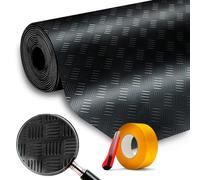 Tapis Caoutchouc Antidérapant | Motif strié 50cm x 100cm | Dalle Caoutchouc Extérieur | Noir