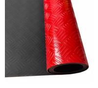 Tapis Caoutchouc Antidérapant Rouleau de Tapis en Caoutchouc, Revêtement de Sol en Caoutchouc pour Parkings, Salles de Sport et Cuisines, Tapis Antidérapant à Picots(Red,1.2x3.9 m (3.9x12.8 ft))