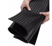 Tapis Caoutchouc Antidérapant Tapis Caoutchouc Ondulé de 3 mm D'épaisseur, 1 m Sous-couche de Sécurité Électrique Flexible, Rouleau Revêtement de Sol 6 kV pour Travaux D'isolation(Black,L 6.0m/19.7ft)