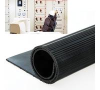 Tapis Caoutchouc Tapis Isolant Non Conducteur pour Tableau Électrique, Rouleau de Tapis en Caoutchouc Anti-électrocution pour Travaux Électriques, Tapis de Sol Ondulé Isolé de Sécurité(Black,5mx1mx3mm